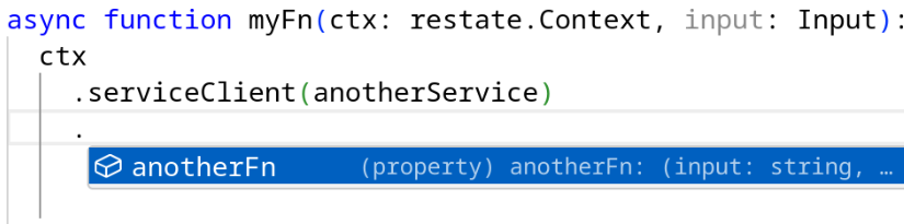 Vs code autocompletion for service client